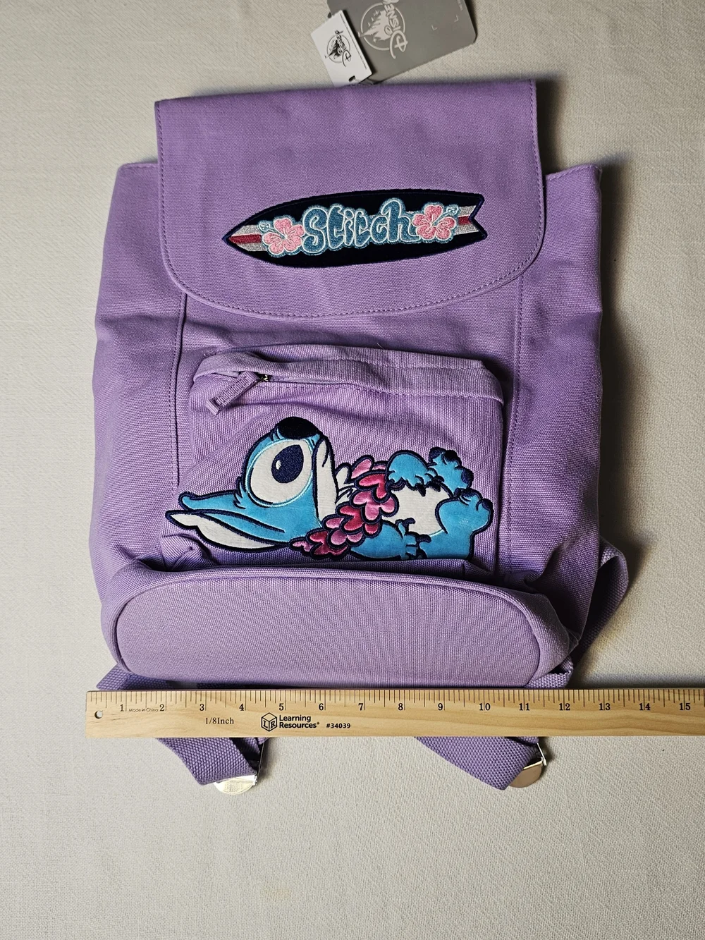 Walt Disney World Parks Lilo & Stitch Embroidered Purple Backpack‎ NWT